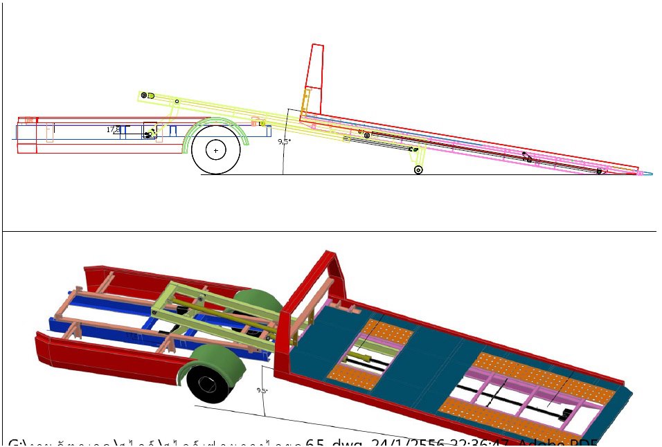 تصميم تخطيطي لهيكل ونش سيارات مع تفاصيل عن الأبعاد والمكونات الأساسية.